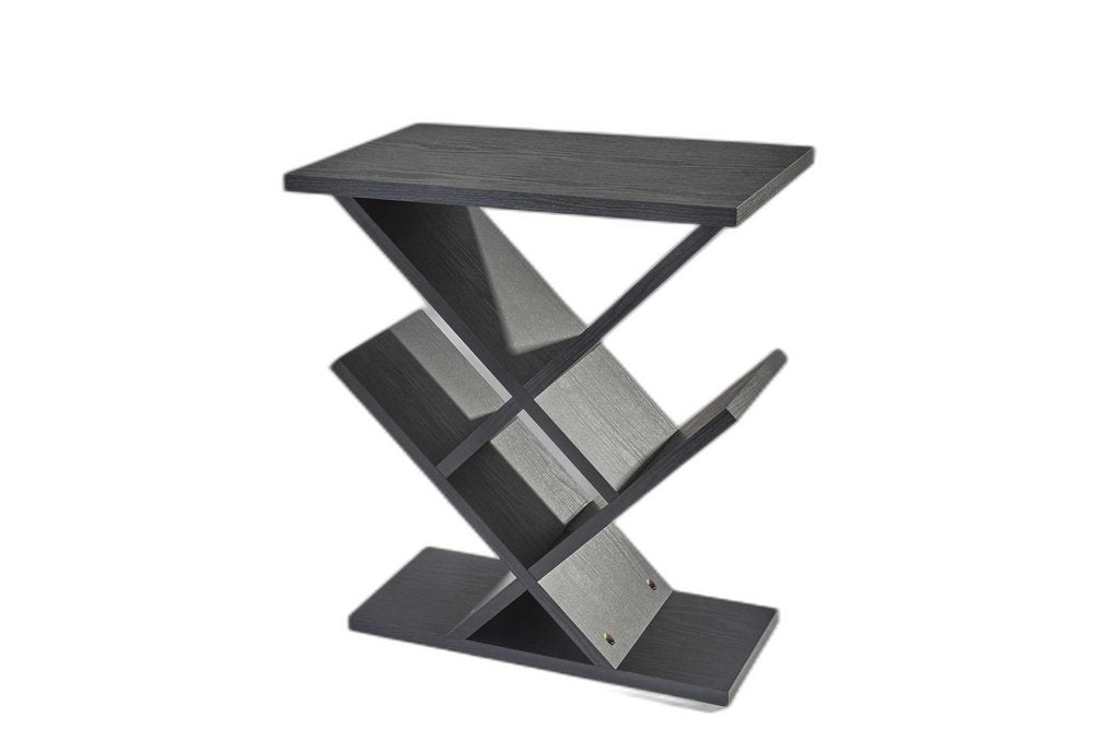 Black Solid Wood Pedestal Console Table - 19-inch