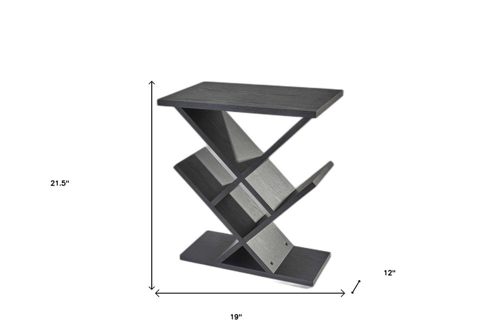 Black Solid Wood Pedestal Console Table - 19-inch