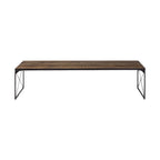 Rectangular Mango Woodmedium Brown Top and Black Iron Base Accent Bench