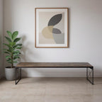 Rectangular Mango Woodmedium Brown Top and Black Iron Base Accent Bench