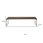 Rectangular Mango Woodmedium Brown Top and Black Iron Base Accent Bench