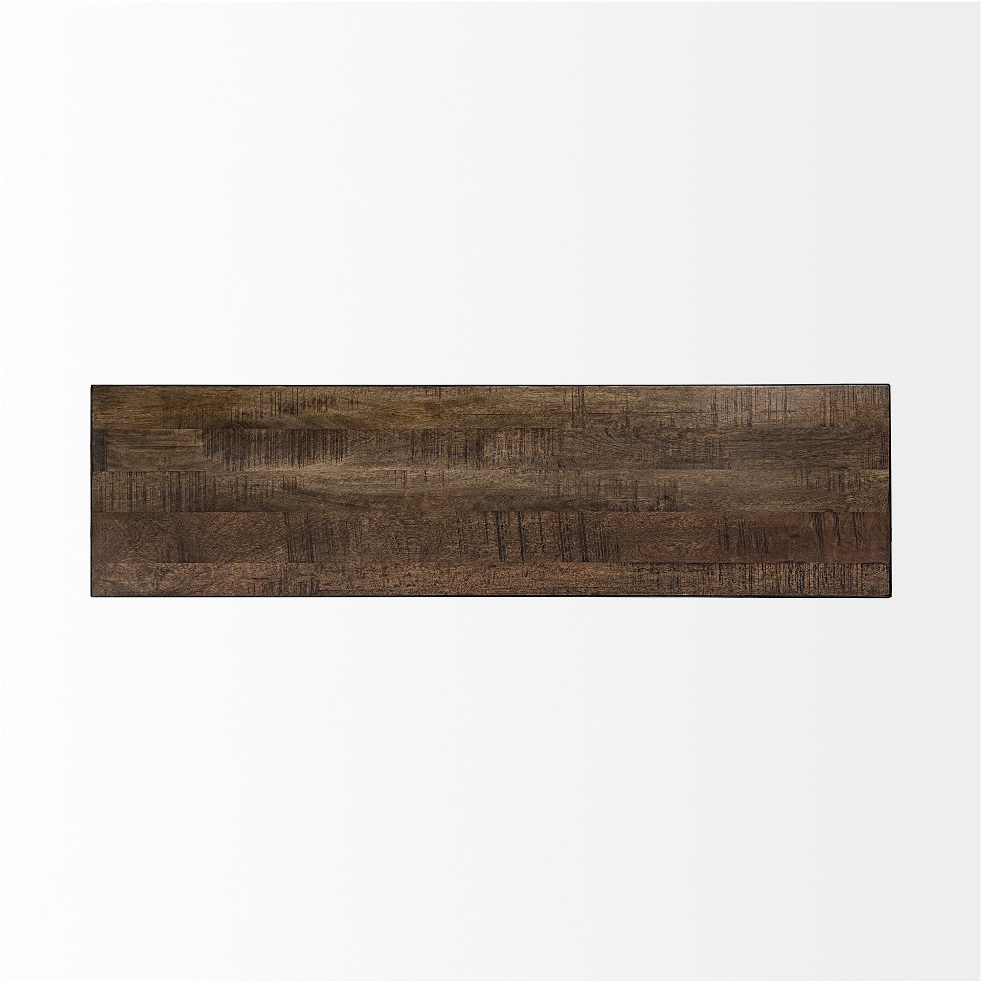 Rectangular Mango Woodmedium Brown Top and Black Iron Base Accent Bench