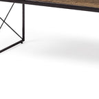 Rectangular Mango Woodmedium Brown Top and Black Iron Base Accent Bench