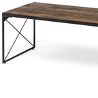 Rectangular Mango Woodmedium Brown Top and Black Iron Base Accent Bench