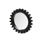 Black Cog Round Metal Frame Wall Mirror - 26-inch