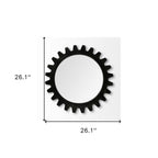 Black Cog Round Metal Frame Wall Mirror - 26-inch