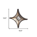 Dark Brown Wood Diamond Framed Accent Mirror - 17-inch