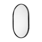Black Oval Metal Framed Accent Mirror - 36-inch