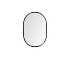 Black Oval Metal Framed Accent Mirror - 36-inch