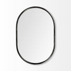 Black Oval Metal Framed Accent Mirror - 36-inch