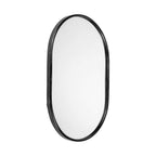 Black Oval Metal Framed Accent Mirror - 36-inch
