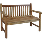 Natural Teak Solid Wood Garden Bench - 26-inch