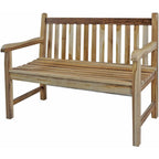 Natural Teak Solid Wood Garden Bench - 26-inch