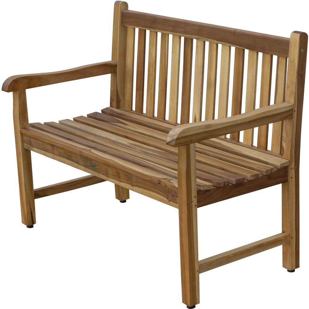 Natural Teak Solid Wood Garden Bench - 26-inch