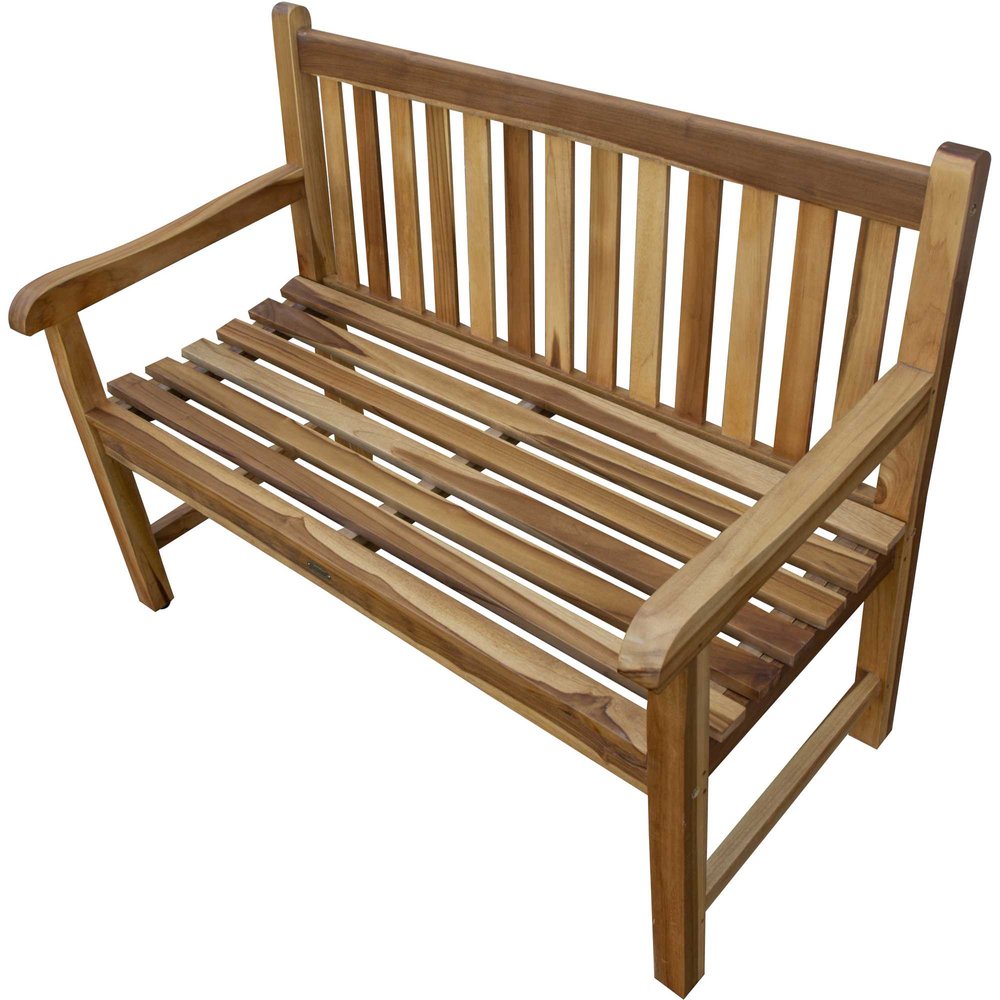 Natural Teak Solid Wood Garden Bench - 26-inch