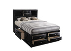 Black Wood Full with Ten Drawers Bed Frame