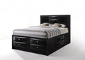 Black Wood Full with Ten Drawers Bed Frame
