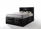 Black Wood Full with Ten Drawers Bed Frame