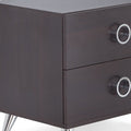 Silver and Espresso End Table with Two Drawers - 20-inch