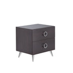 Silver and Espresso End Table with Two Drawers - 20-inch