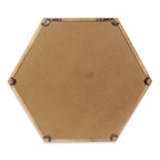 Brown Hexagon Wood Framed Accent Mirror - 21-inch
