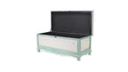 Rectangular Green Wooden with Seat Cushion and Inside Storage Bench