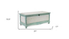 Rectangular Green Wooden with Seat Cushion and Inside Storage Bench