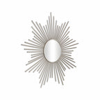 Silver Metal Sunburst Framed Accent Mirror - 32-inch