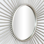 Silver Metal Sunburst Framed Accent Mirror - 32-inch