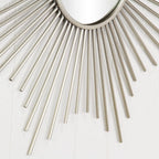 Silver Metal Sunburst Framed Accent Mirror - 32-inch