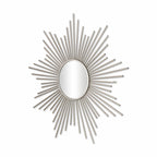 Silver Metal Sunburst Framed Accent Mirror - 32-inch