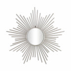 Silver Metal Sunburst Framed Accent Mirror - 32-inch