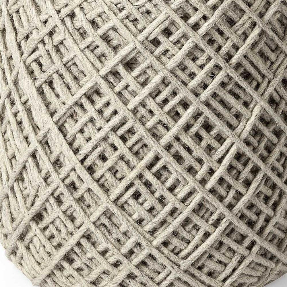 Ivory Upholstery Cylinder Abstract Pouf Ottoman - 16-inch