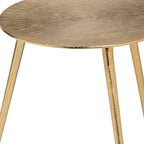 Gold Metal Round End Table - 17-inch