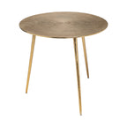 Gold Metal Round End Table - 21-inch