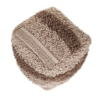 Beige Striped Pouf Ottoman - 18-inch