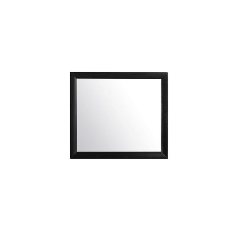 Black Wood Framed Accent Mirror - 35-inch