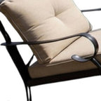 Five Piece Black and Beige Metal Sofa Seating Group with Table