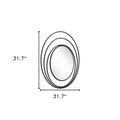 Black Oval Steel Framed Accent Mirror - 32-inch