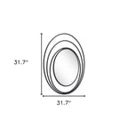 Black Oval Steel Framed Accent Mirror - 32-inch