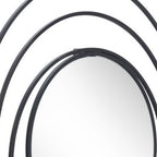 Black Oval Steel Framed Accent Mirror - 32-inch
