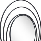 Black Oval Steel Framed Accent Mirror - 32-inch
