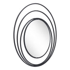 Black Oval Steel Framed Accent Mirror - 32-inch