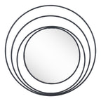 Black Oval Steel Framed Accent Mirror - 32-inch