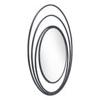 Black Oval Steel Framed Accent Mirror - 32-inch