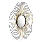 Black Abstract Metal Framed Accent Mirror - 22-inch