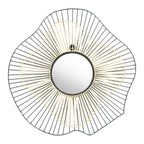 Black Abstract Metal Framed Accent Mirror - 22-inch