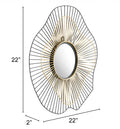 Black Abstract Metal Framed Accent Mirror - 22-inch