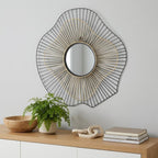 Black Abstract Metal Framed Accent Mirror - 22-inch