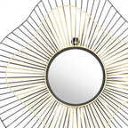 Black Abstract Metal Framed Accent Mirror - 22-inch
